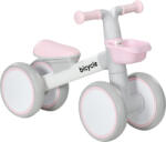 AIYAPLAY Bicicletă de echilibru pentru copii 4 roți șa reglabilă, ghidon ergonomic aliaj aluminiu PP, copii 1-3 ani - Gri Alb Roz | Aosom Romania (370-308V00PK)