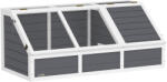 PawHut Căsuță pentru Țestoase fără Paviment cu Panel Detașabil și 2 Spații Separate, 120x55x50 cm, Gri | Aosom Romania (D40-044V00LG)