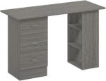 HomCom Birou modern cu 3 Sertare si Rafturi in Lemn Alb 120x49x72cm | Aosom Romania (836-068V00GY)