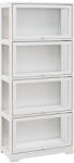 HOMCOM Vitrină Colecționari cu 4 Niveluri, Uși cu Balamale, Sistem Anti-Răsturnare, pentru Birou, Dormitor, 59 x 30 x 139 cm, Alb | Aosom Romania (838-450V00WT) Vitrina