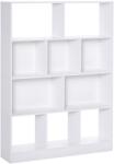 HOMCOM Bibliotecă raft Mobilier de Depozitare 5 nișe + 5 rafturi Panouri Particule Alb | Aosom Romania (837-128) Biblioteca