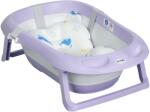 ZONEKIZ Cadita Pliabila pentru Copii 0-6 Ani cu Perna si Organizatoare, 83x48x23.5cm, Violet/Alb | Aosom Romania (400-019V00VT)