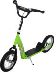 HomCom Trotinetă patineta pentru copii de peste 5 ani cu roți mari, ghidon reglabil, mânere frână și suport din oțel verde | Aosom Romania (371-016GN) Trotineta