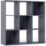 HOMCOM Bibliotecă, etajeră de depozitare în 3 niveluri cu 9 compartimente, pentru living, birou, dormitor, 91x29, 5x91cm, gri | Aosom Romania (833-390V00GY) Biblioteca