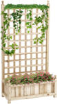 Outsunny Elegant Căsuță de flori cu Grilaj pentru Plante Cățărătoare din Lemn Natural | Aosom Romania (845-463ND)