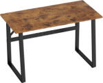 HomCom Birou pentru Computer, 120x60x76 cm Birou Lungu cu Colțuri Rotunjite și Structură din Oțel, Masă PC Industrială, pentru Casă, Studiu, Dormitor, Birou, Maro Rustic | Aosom Romania (836-683V81RB)