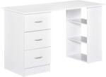 HomCom Birou modern alb cu 3 Sertare si Rafturi in Lemn 120x49x72cm (836-068WT)
