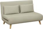 HOMCOM Canapea de dormit Canapea de relaxare Canapea Canapea, inclusiv 2 perne, Material de Catifea, 130 x 78 x 79 cm, Bej | Aosom Romania (839-874V00BG) Canapea