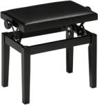 HOMCOM Banc de pian, scaun de pian, reglabil în înălțime, elegant și lucios, piele ecologică + lemn cauciuc, negru, 63 x 33 x 56 cm | Aosom Romania (F12-009V00BK)