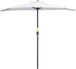 Outsunny Umbrelă Semicirculară de Perete cu Deschidere cu Manivelă și 5 Spițe, 2.6x1.35x2.3 m, Alb | Aosom Romania (84D-174WT)