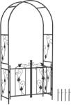 Outsunny Arc de Grădină cu Poartă și Grilaj pentru Plante Cățărătoare, 2, 2x1 m, Negru | Aosom Romania (84J-048V00BK)