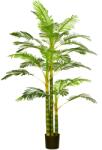 HOMCOM Palmier areca artificiel arbre artificiel hauteur 190 cm cu 30 de frunze mari din plastic și ghiveci inclus | Aosom Romania (830-677V00GN)
