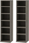 HOMCOM Bibliotecă Raft pentru CD/DVD, Set 2 Bucăți cu 12 Rafturi pentru 204 CD-uri, 21x22, 5x88, 5 cm, Gri Închis | Aosom Romania (833-872V00CG) Biblioteca