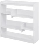 HOMCOM Bibliotecă etajeră Mobilier de Depozitare dim. 90L x 24l x 91H cm 4 Niveluri 3 Panouri din Spate Plăci din Particule Alb | Aosom Romania (836-142WT) Biblioteca