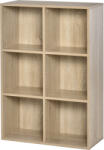 HOMCOM Bibliotecă Modernă cu 6 Cuburi, 65.5x30x97.5 cm, Culoare Stejar | Aosom Romania (836-369AK) Biblioteca