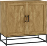 HOMCOM Bufet de Bucătărie cu 2 Nivele și Raft Reglabil, Mobilier din Pal Melaminat și Oțel, 80x40x78 cm, Lemn Natural | Aosom Romania (83B-052V80ND) Bufet