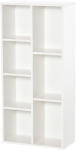 HOMCOM Bibliotecă din Lem Stil Vintage Cubica cu 7 Suporturi Diferite din MDF pentru Casă și Birou, 50x24x106 cm, Alb | Aosom Romania (836-367WT) Biblioteca