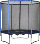 HomCom Trambulină cu plasă de siguranță, trambulină de grădină pentru interior și exterior, trambulină fitness pentru adolescenți și adulți, oțel, Albastru+Negru, până la 113, 6 kg, Ø244 x 240H cm | Aosom Ro