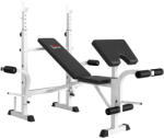 HOMCOM Bancă cu Suport pentru Haltere, Presă pentru Piept, Presă pentru Picioare, Suport pentru Brațe pentru Flexii Biceps, Oțel, negru+alb | Aosom Romania (A91-208)