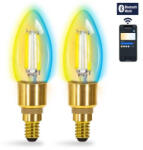 Aigostar 323561 Bluetooth Mesh Smart Filament Izzó C35 4, 5 W Cct 2db, Távirányítóval