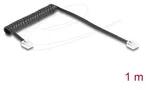 Delock Телефонен кабел спирален кабел RJ11 plug -RJ11 plug , черен 1 м (DELOCK-90201) - pic