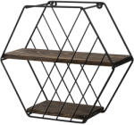 Timeless Tools Fém polc, hatszög, 44x40x15 cm, fekete-dió