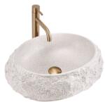Rea Mika Beige 50x38 cm pultra ültethető kőhatású mosdó, bézs REA-U4332 (REA-U4332)