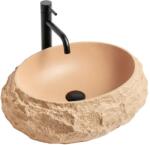 Rea Mika Light Terracotta 50x38 cm pultra ültethető kőhatású mosdó, bézs REA-U7348 (REA-U7348)