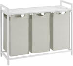 Vasagle Szennyestartó, Kihúzható És Levehető Ruhatartó Zsákkal 3x38L, Fehér - fizz