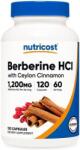 Nutricost Berberine HCI with Ceylon Cinnamon, 120 capsule, Nutricost