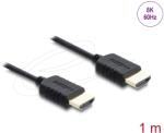 Delock Koaxiális High Speed HDMI kábel 8K 60 Hz 48 Gbps fonott borítással 1 m
