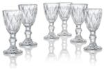 ABYZ - 6 darabos elegáns, talpas üveg aperitif pohár szett, 60 ml űrtartalom, vintage design, ideális likőrhöz (A-11788)