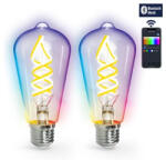 Aigostar 323462 Bluetooth Mesh Smart Filament Izzó St64 4.9W RGBw 2db, Távirányítóval