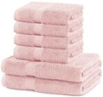 DecoKing Marina 6 darabos törölköző szett, egyszínű szegéllyel, 100% pamut, 525 g/nm, 2x70x140 cm, 4x50x100 cm, púderrózsaszín (MT407202400526)