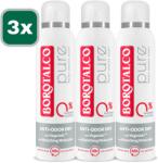 Borotalco Pure Grey dezodor spray 150ml x 3 darab