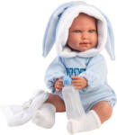 Llorens Llorens: Lino 45cm-es síró baba nyuszifüles babaruhában (74509) - jatekshop