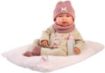 Llorens Llorens: Tina 44cm-es újszülött baba puha párnával (84488)