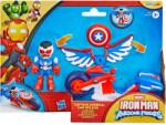Marvel Set figurina cu vehicul, Marvel, Iron Man And His Awesome Friends, Captain America Super Bike, G2691 Figurina