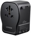 UGREEN S550 univerzális utazási adapter / hálózati töltő, 65W, 2x USB-C, 1x USB-A (55001) - dellaprint