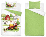  Pamut ágynemű huzat 90*120 cm - Cute Farm piros traktorral