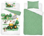  Pamut ágynemű huzat 90*120 cm - Cute Farm zöld traktorral
