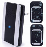 MH Protect Vezeték nélküli csengő, 150 méteres hatótávolság, 2 vízálló gomb, LED fekete