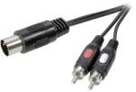 SpeaKa DIN csatlakozó / RCA Audio Csatlakozókábel [1x Dióda dugó, 5 pólusú (DIN) - 2x RCA dugó] 1.50 m Fekete (SP-7870640)