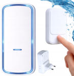 MH Protect Vezeték nélküli kinetikus LED-es csengő kapukhoz, 130 m-es hatótávolságú, vízálló fehér