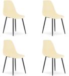 Set 4 scaune crem OSAKA cu picioare negre