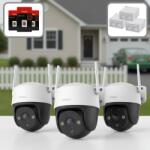 Dahua Kit Complet 3 Camere Supraveghere exterior Wi-Fi IMOU Cruiser SE+ 5MP - Dome, IR 30m, Audio și Card 64GB (KIT-IMO3-5H1WE)