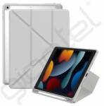 Baseus MINIMALIST tok álló, bőr hatású (aktív FLIP, oldalra nyíló, TRIFOLD, asztali tartó, ceruza tartó) SZÜRKE