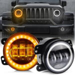 AUTOLIFE E jellel ellátott LED-es nappali menetfény és ködlámpa szett - 100 mm, 12V, index funkcióval (63066) - akcio-shop