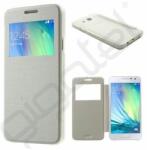 Silverline Tok álló, bőr hatású (FLIP, oldalra nyíló, ablakos, szálcsiszolt mintázat) FEHÉR