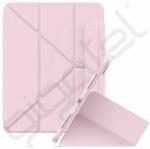 Baseus MINIMALIST tok álló, bőr hatású (aktív FLIP, oldalra nyíló, TRIFOLD, asztali tartó, ceruza tartó) RÓZSASZÍN